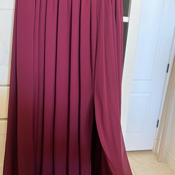 Lulus Thoughts Of Hue Burgundy Surplice Maxi Dress Red - Size S - Picture 3 of 4